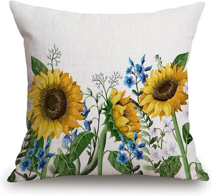 TSSOHU Farmhouse Floral Pillow Cover 18x18, Sunflower Pillow Cover, Outdoor - Image 2