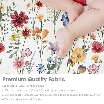 Bimocosy Crib Sheets 4 Pack, Baby Crib Sheets Fitted - Image 8