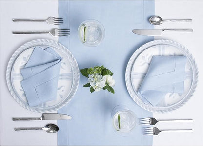 Solino Home Linen Sky Blue Table Runner 156 Inches Long - Image 3