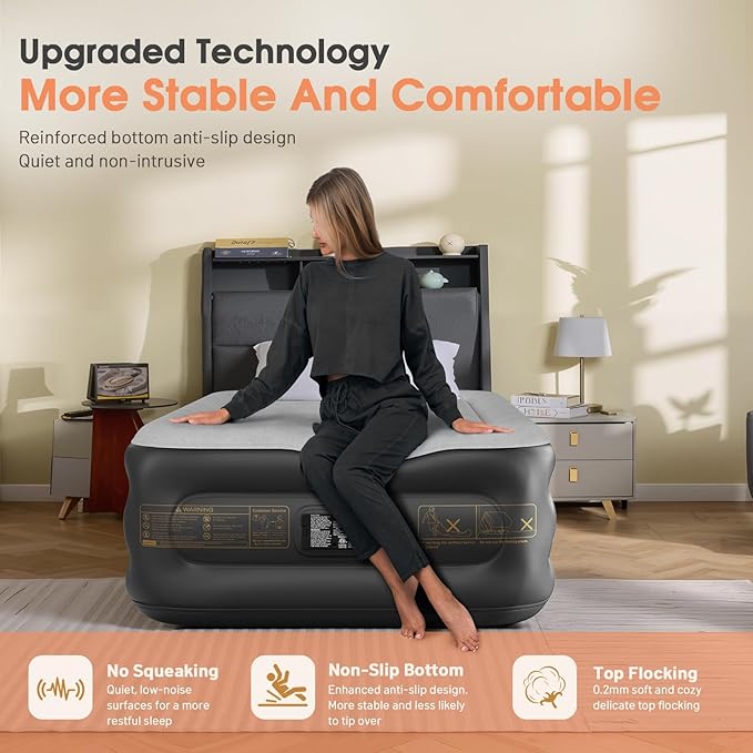 Twin Air Mattress with Built in Pump, XL-Long Blow up Mattress Thicker - Image 5