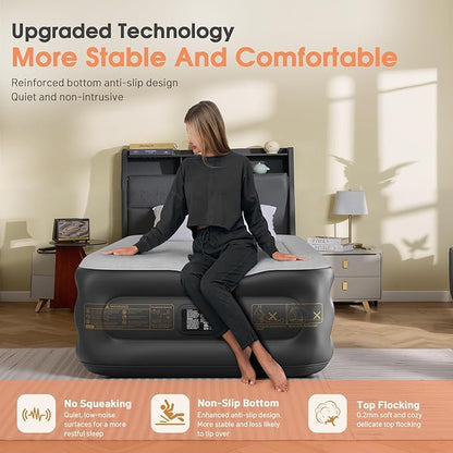 Twin Air Mattress with Built in Pump, XL-Long Blow up Mattress Thicker - Image 5