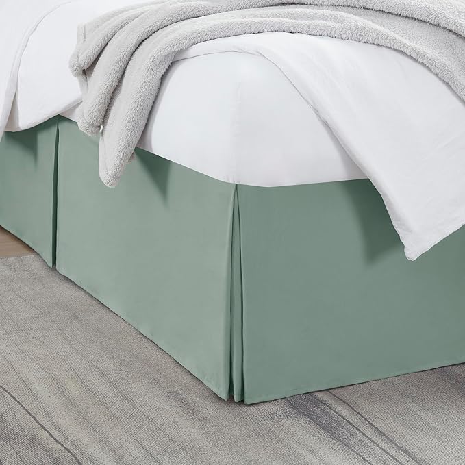 Nestl Sage Green Bed Skirt Queen Size by Nestl