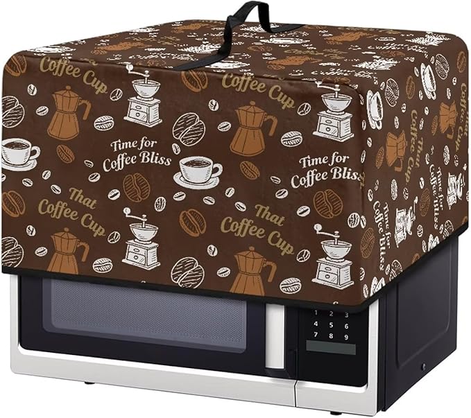 Microwave Oven Dust Cover, Coffee Heat-Resistant Waterproof Polyester Fabric by Unknown