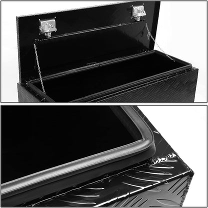 auto dynasty 30'' aluminum pickup truck tool box shown in use