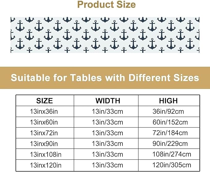 Nautical Themed Table Runner, Oceanic Sailing Element Travel Ship Yacht Table - Image 4