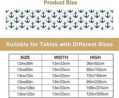 Nautical Themed Table Runner, Oceanic Sailing Element Travel Ship Yacht Table - Image 4