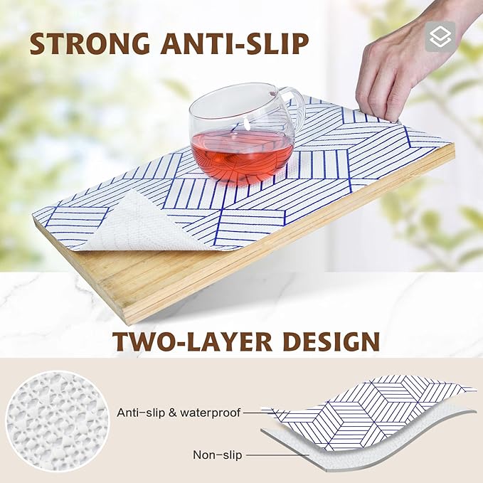 Shelf Liners for Kitchen Cabinets 17.3in x 20FT, Non Adhesive Cabinet Liner - Image 2