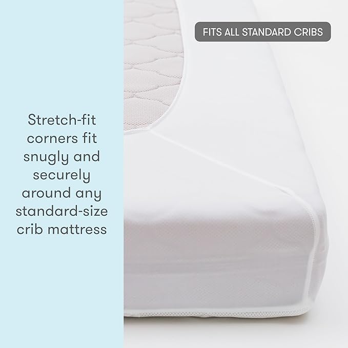 Newton Baby Waterproof Crib Mattress Pad | Ultra-Breathable Quilted Layer - Image 5