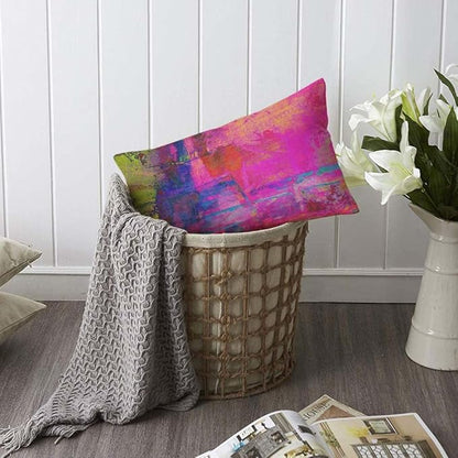 TKS MITLAN Art Abstract Pillow Cover 12x20 inch Bright Fuchsia Magenta Pink Red - Image 6