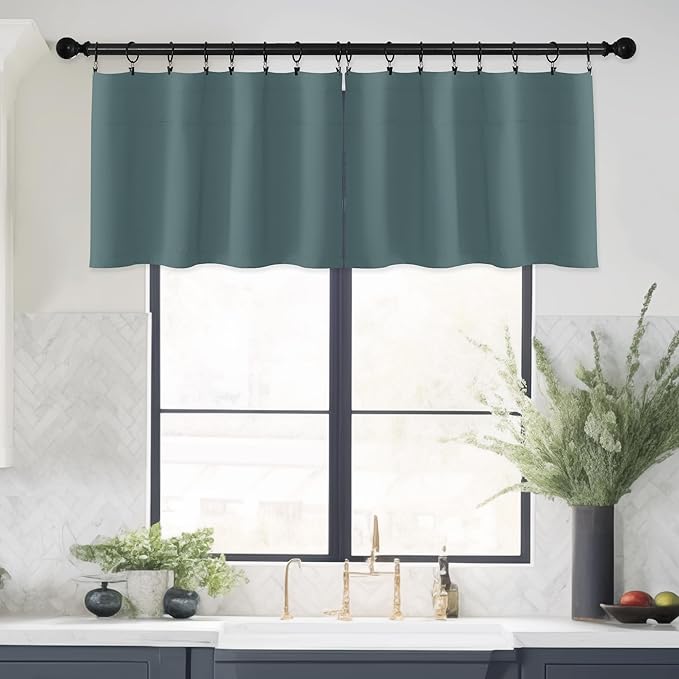 NICETOWN Window Valances for Living Room 4 Panels Rod Pocket Light Blocking - Image 7