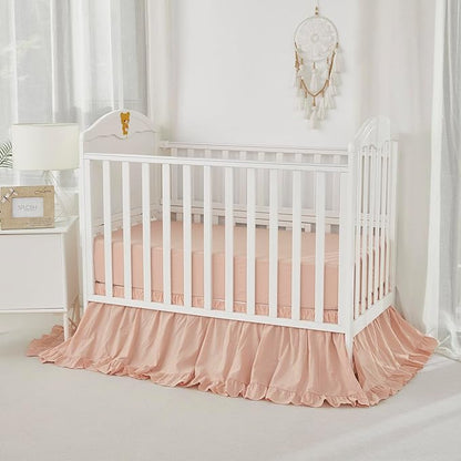 Brandream Boho Bohemian Girl Baby Nursery Crib Bed Skirt Dust Ruffle - Image 5