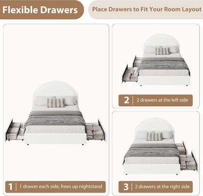 garvee full size bed frame with storage drawers, view 9