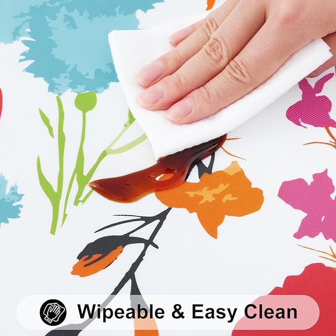Smiry Rectangle Picnic Tablecloth, Waterproof Elastic Fitted Table Covers - Image 4