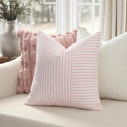 YCOLL Farmhouse Pillow Covers 22x22, Modern Accent Square Throw Pillow Covers - Image 3