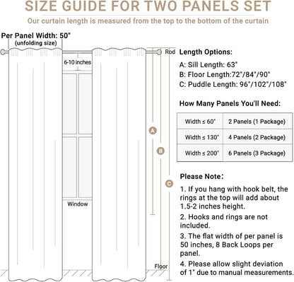 100% Blackout Shield Linen Textured Total Blackout Curtains for Bedroom 84 Inches Long, Back Tab/Rod Pocket Living Room Drapes, Thermal Insulated Blackout Curtains 2 Panels Set, 50" W x 84" L, Cream