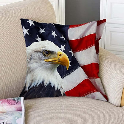 TSSOHU American Flag Throw Pillow Cover 18x18 Inch, USA Bald Eagle Stars and - Image 3