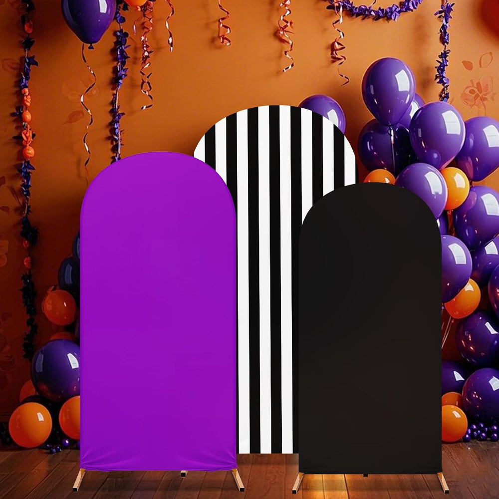 Halloween Arch Backdrop Covers Spandex 4-6ft, Black, Classic