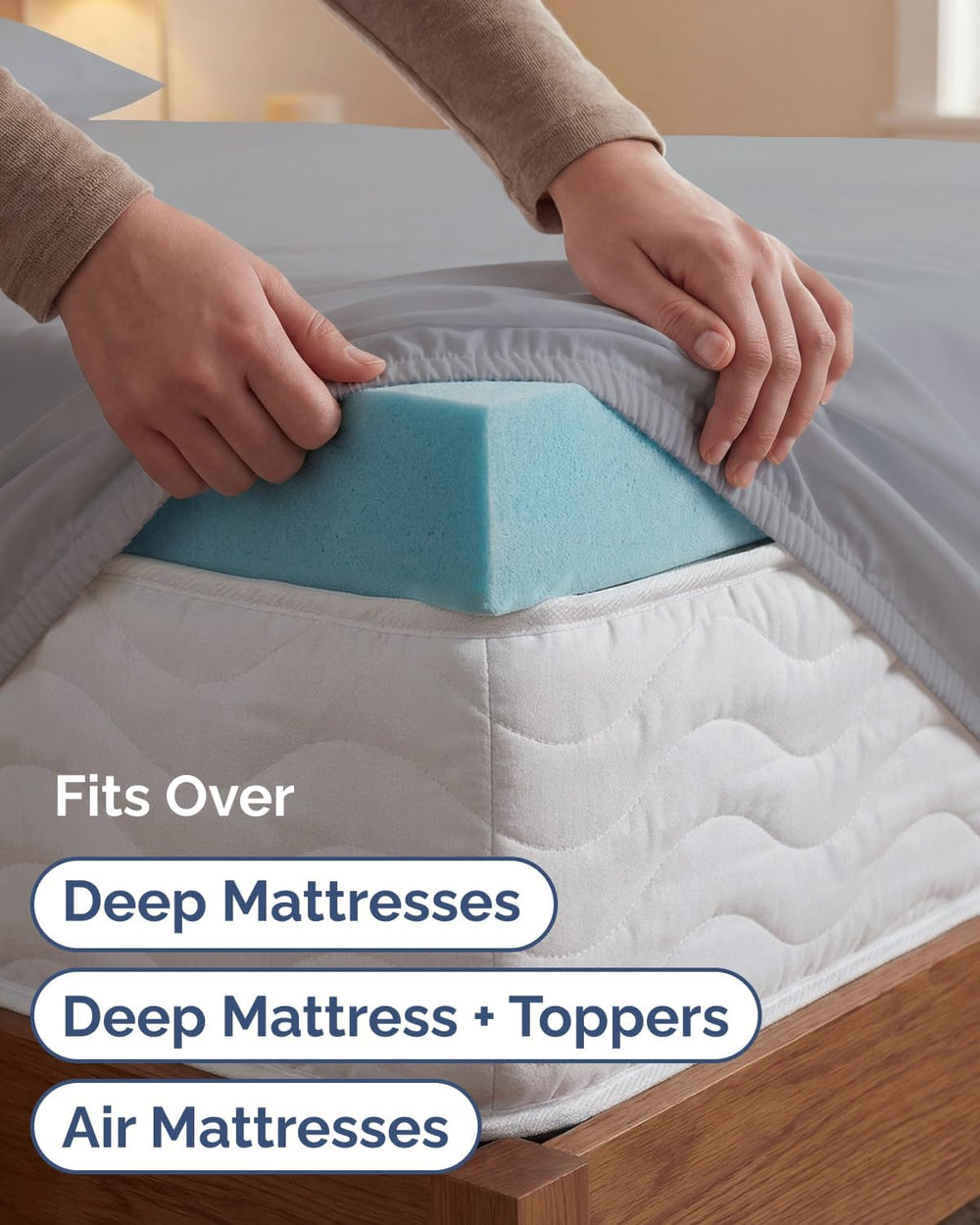 Extra Deep Twin XL Sheet Set - 3 Piece College Dorm Room - Steel Blue
