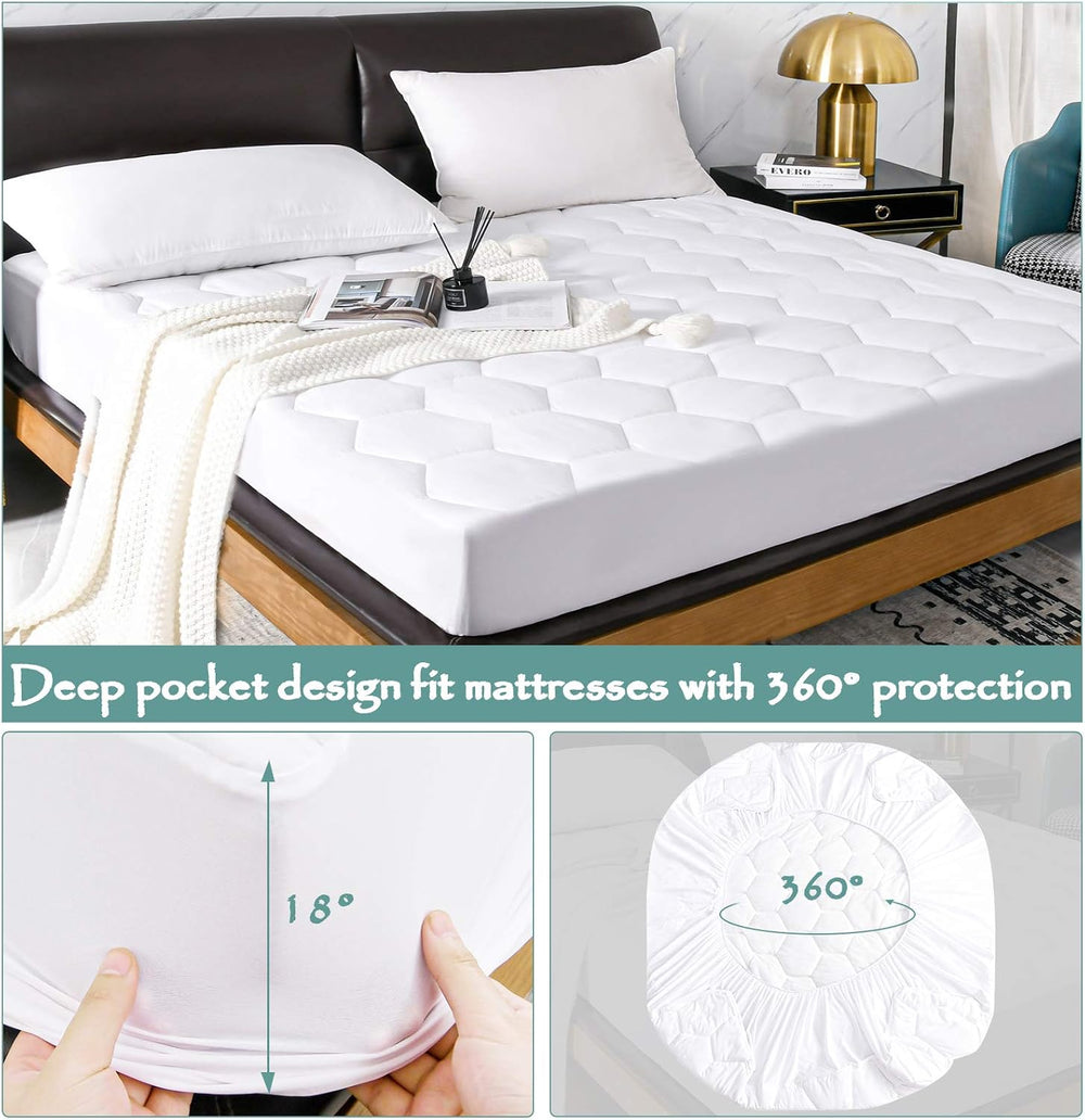 Softhour Twin XL Mattress Protector, Quilted Waterproof Mattress Protector