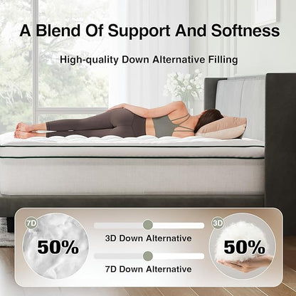 Novilla Twin XL Mattress Topper, Extra Thick Pillow Top Mattress Pad - Image 2