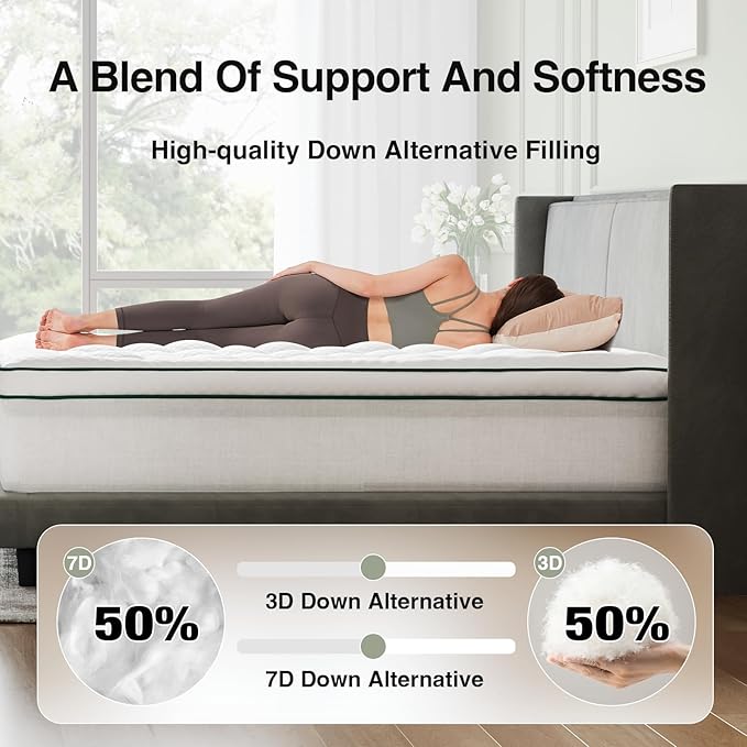 Novilla Twin Mattress Topper, Extra Thick Pillow Top Mattress Pad - Image 4