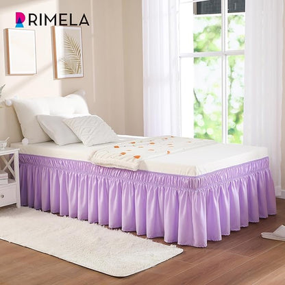 RIMELA Lilac Bed Skirt Full Size 15 Inch Drop, Elastic Bed Skirting - Image 7