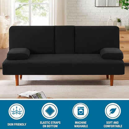 H.VERSAILTEX 4 Pieces Stretch Futon Covers Sofa Bed Slipcover - Image 3