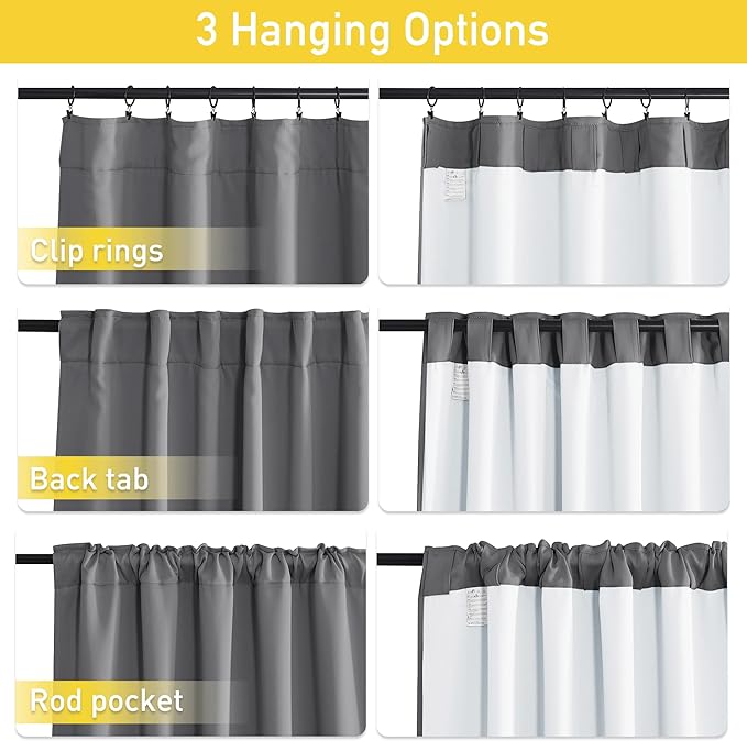 NICETOWN Grey Filter Mountain Fires, Sandstorms, Smog Curtain Panels, 100% - Image 7