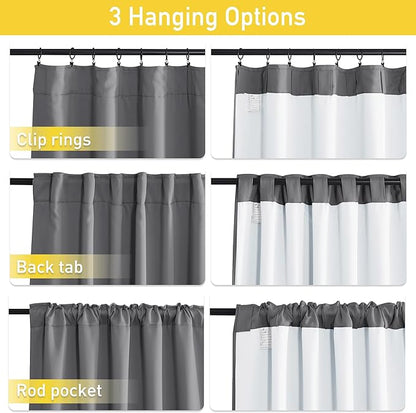 NICETOWN Grey Filter Mountain Fires, Sandstorms, Smog Curtain Panels, 100% - Image 7