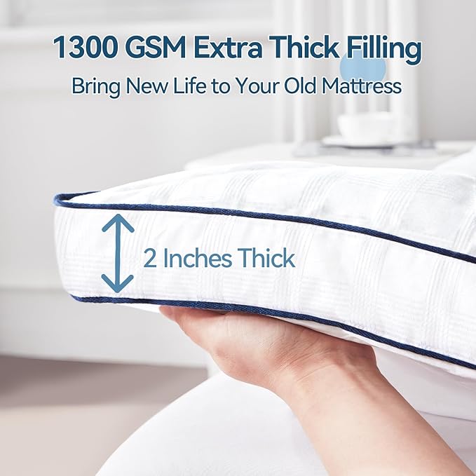 ABENE Mattress Topper for Back Pain Relief, Extra Thick Mattress Pad Pillowtop - Image 4