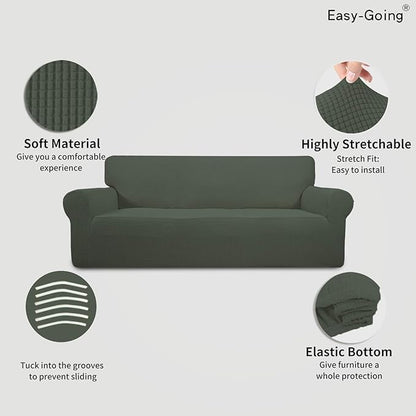 Easy-Going Stretch 4 Seater Sofa Slipcover 1-Piece Sofa Cover Furniture - Image 3