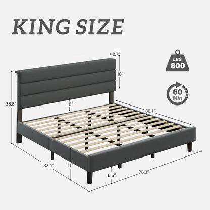 fluest king size bed frame, platform bed frame shown in use