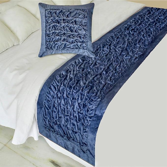 The HomeCentric Blue Bed Runner - Image 2