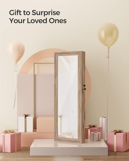 songmics 6 leds mirror jewelry cabinet, 47.2-inch tall, view 9