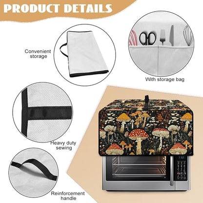 Dustproof Toaster Oven Cover Polyester-Linen Fabric Microwave Oven Dust Cover - Image 6