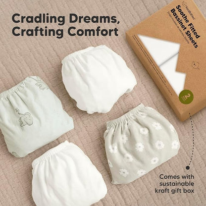 2-Pack Organic Bassinet Sheets for Girls, Boys - Image 9
