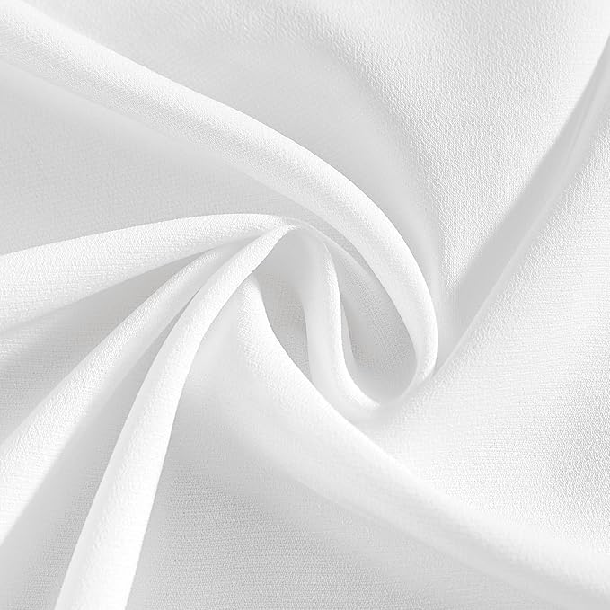 HOMEIDEAS Non-See-Through White Privacy Sheer Kitchen Curtains 24 Inches Long 2 - Image 5