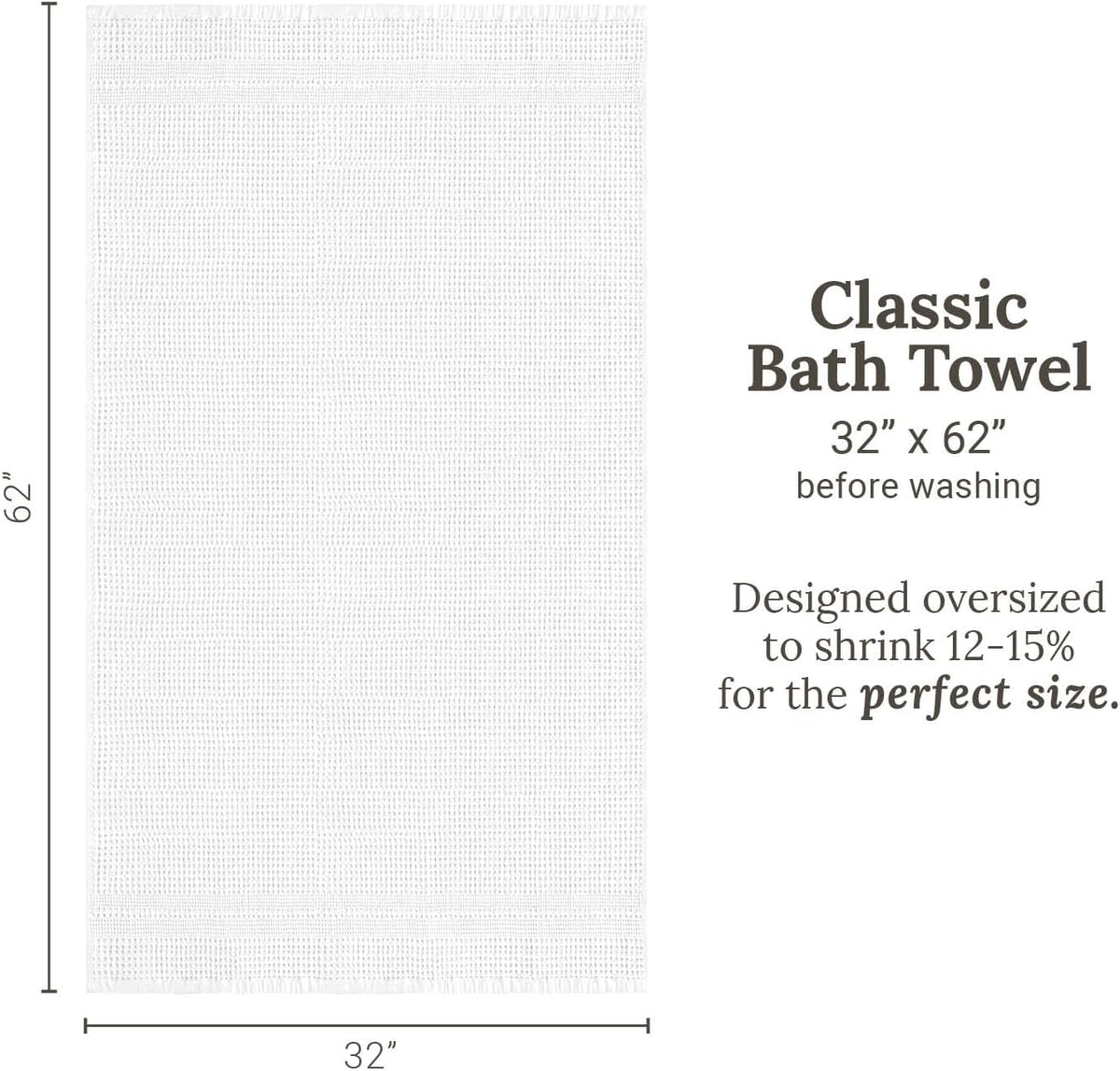gilden tree waffle towels for bathroom, 100% cotton, front angle view