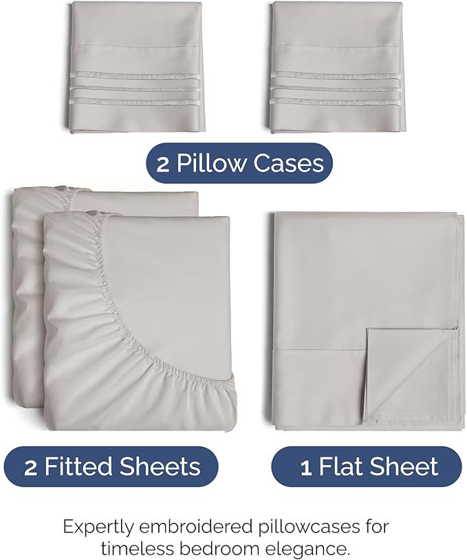 Split King Size 5 Piece Sheet Set - Image 2