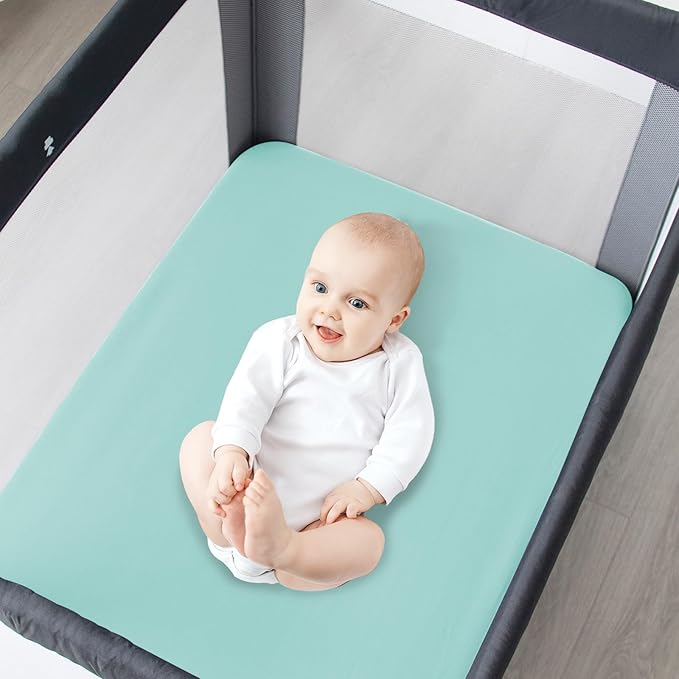 Waterproof Pack and Play Sheets Fitted 2 Pack, Compatible - Image 3