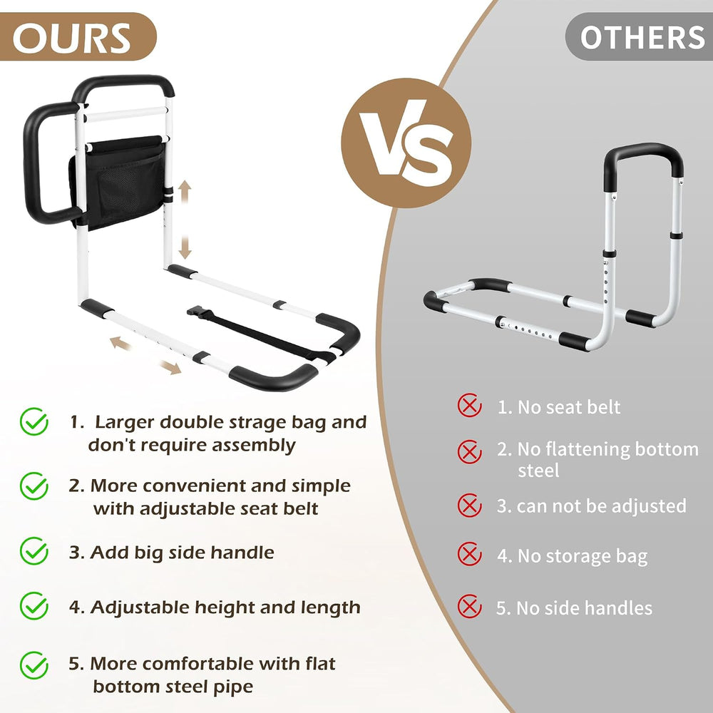 Bed Rails Grab Bar Bed Handrails for Elderly Adults Safety, Bed Cane for Seni...