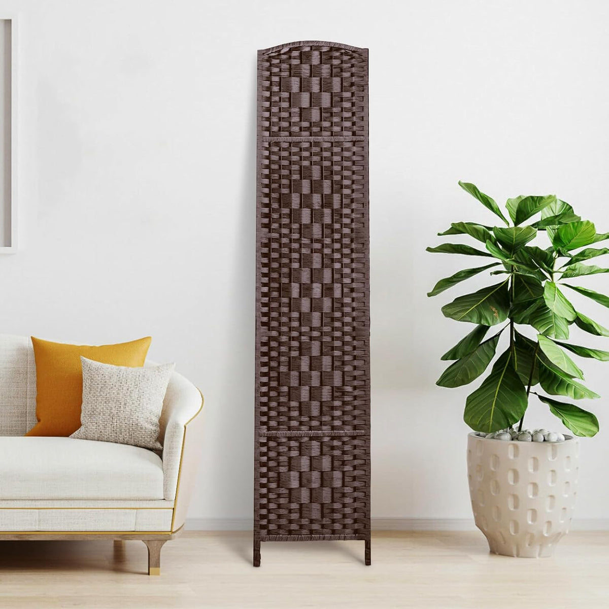 rhf room divider panel,partition room dividers,3panel privacy screen,brown on a desk or shelf