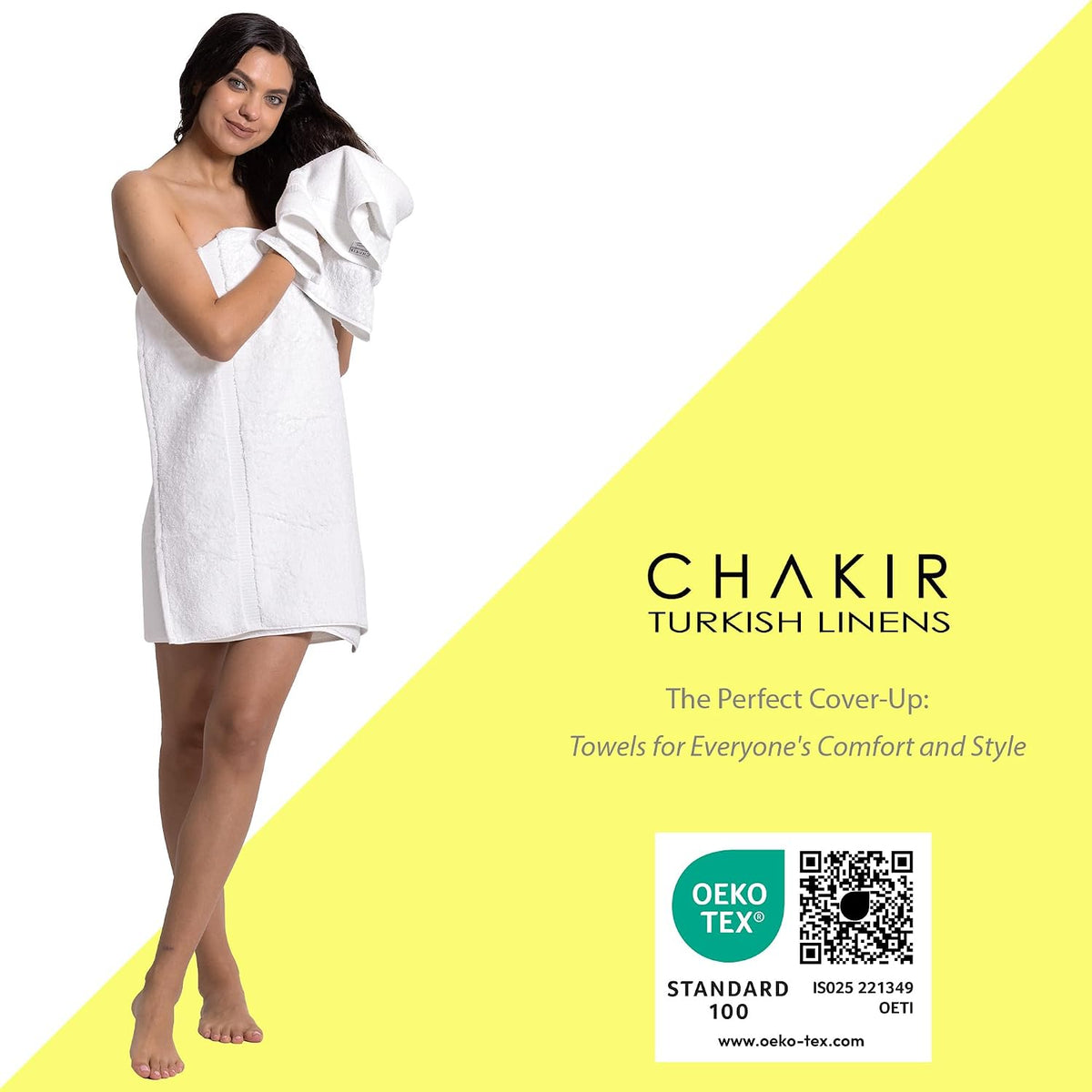 chakir turkish linens 100% cotton 4-pack bath towels, close-up detail