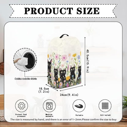 Flowers Black Cats Blender Cover Dust Cover Appliance Dust Cover - Image 5