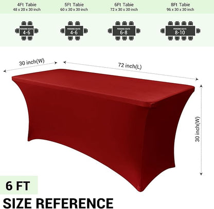 Obstal Spandex Table Cover 6ft Fitted Tablecloth Rectangular - Image 4
