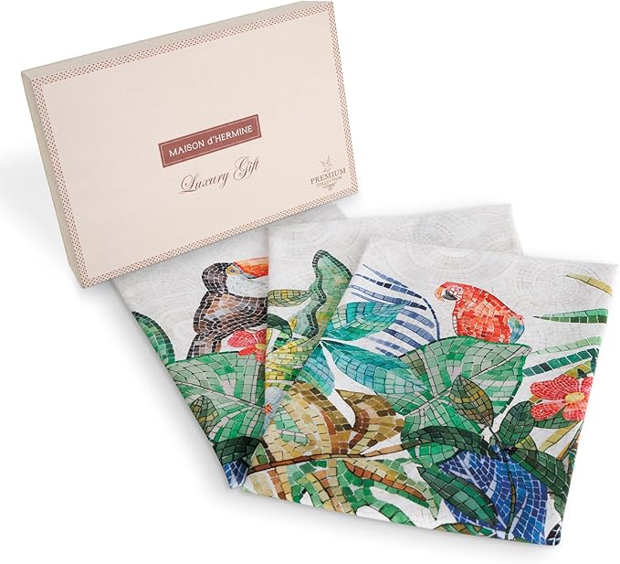 Maison d' Hermine Kitchen Towel 100% Combed Cotton Premium Set of 3 Soft by MaisondHermine