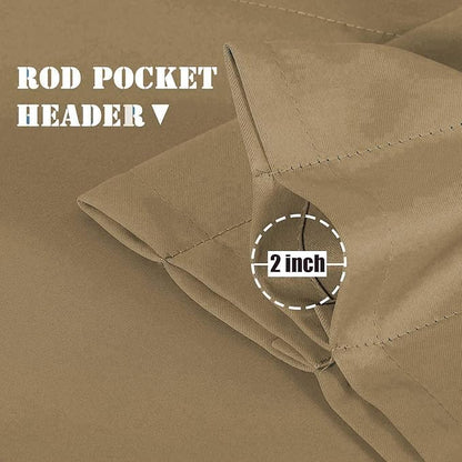 Khaki Kitchen Curtains for Windows 2 Panels Set Short Window Curtains Privacy - Image 6