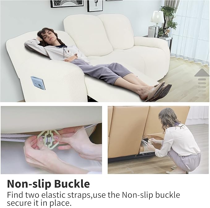 Easy-Going 8 Pieces Recliner Sofa Stretch Sofa Slipcover Sofa Cover Furniture - Image 3