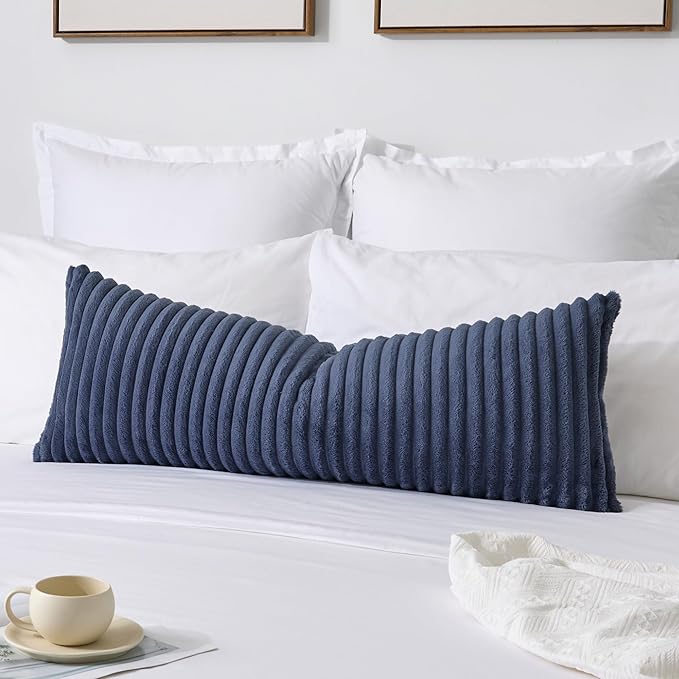 Kevin Textile Soft Plush 14x36 Inch Long Lumbar Pillow Cover 1 Pack, Luxury by KevinTextile