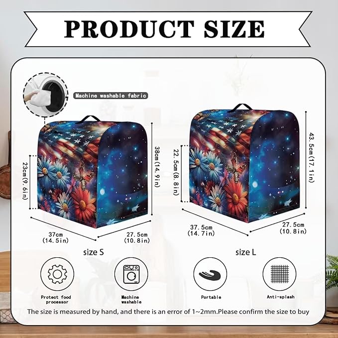 American Flag Daisy Butterfly Mixer Cover Protector, Dust Covers - Image 6